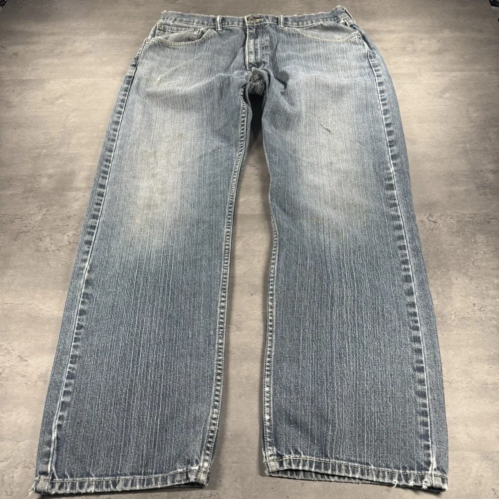 Levi's‎ 505 Blue Jeans 36x32 Blue Denim Dark Wash Regular Straight Fit Cowboy
